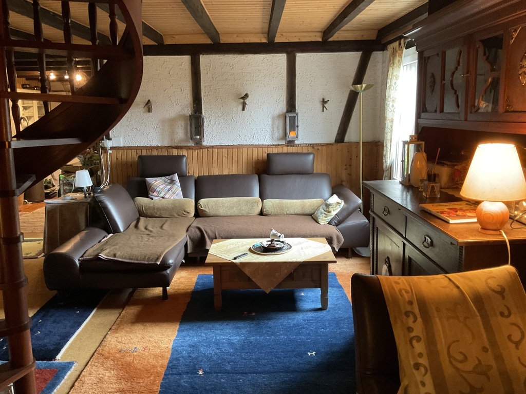 Wohnzimmer mit Lederlounge