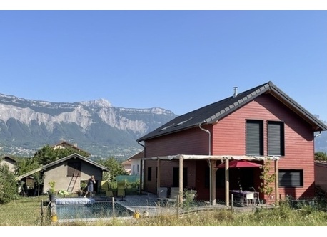 our house, and in the distance the Vercors, with "Chamechaude" standing out as the highest peak.