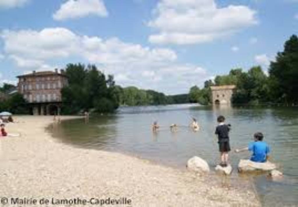 the beach on river Aveyron, in our village 