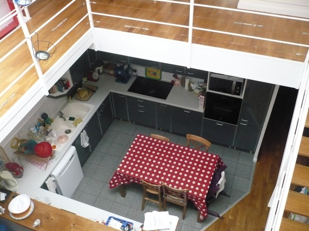 The kitchen seen from above