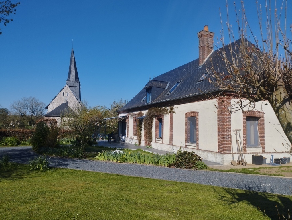 House and   Church from the garden