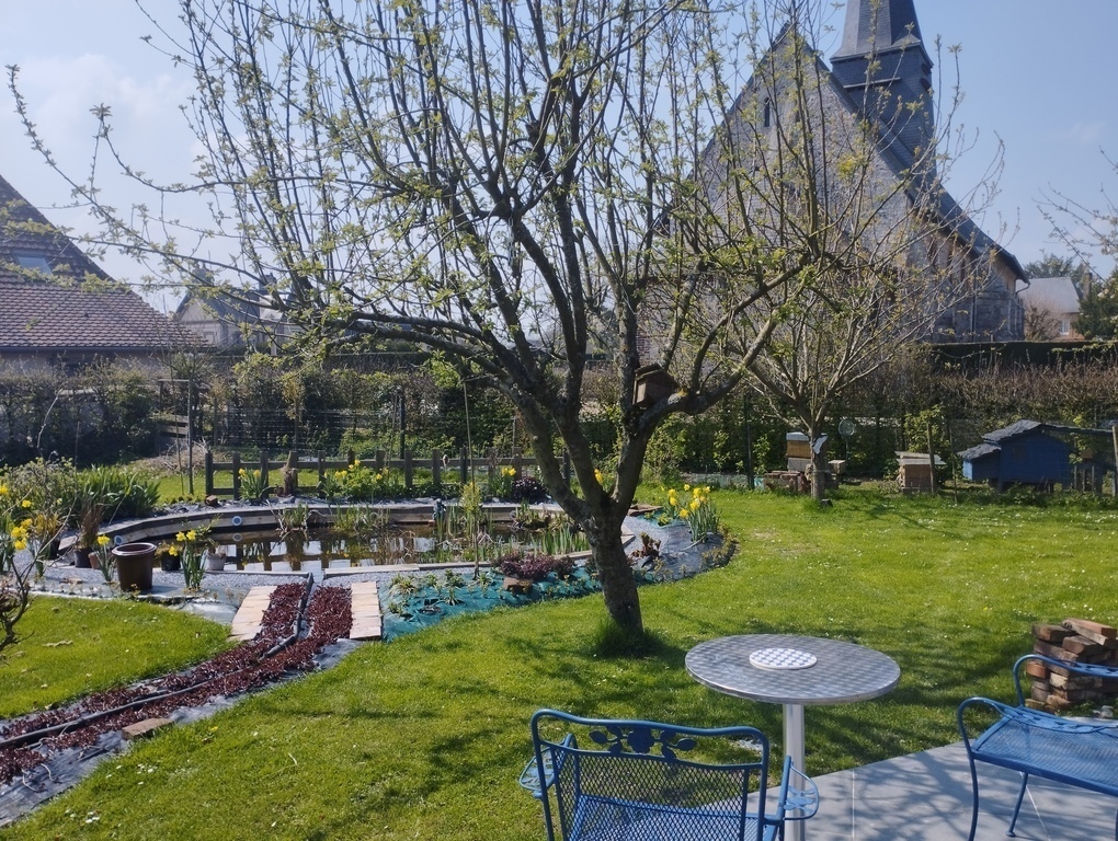 Pond and Church from the terrace