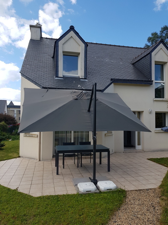 Outside, umbrella on the terrace, for dinner or sitting