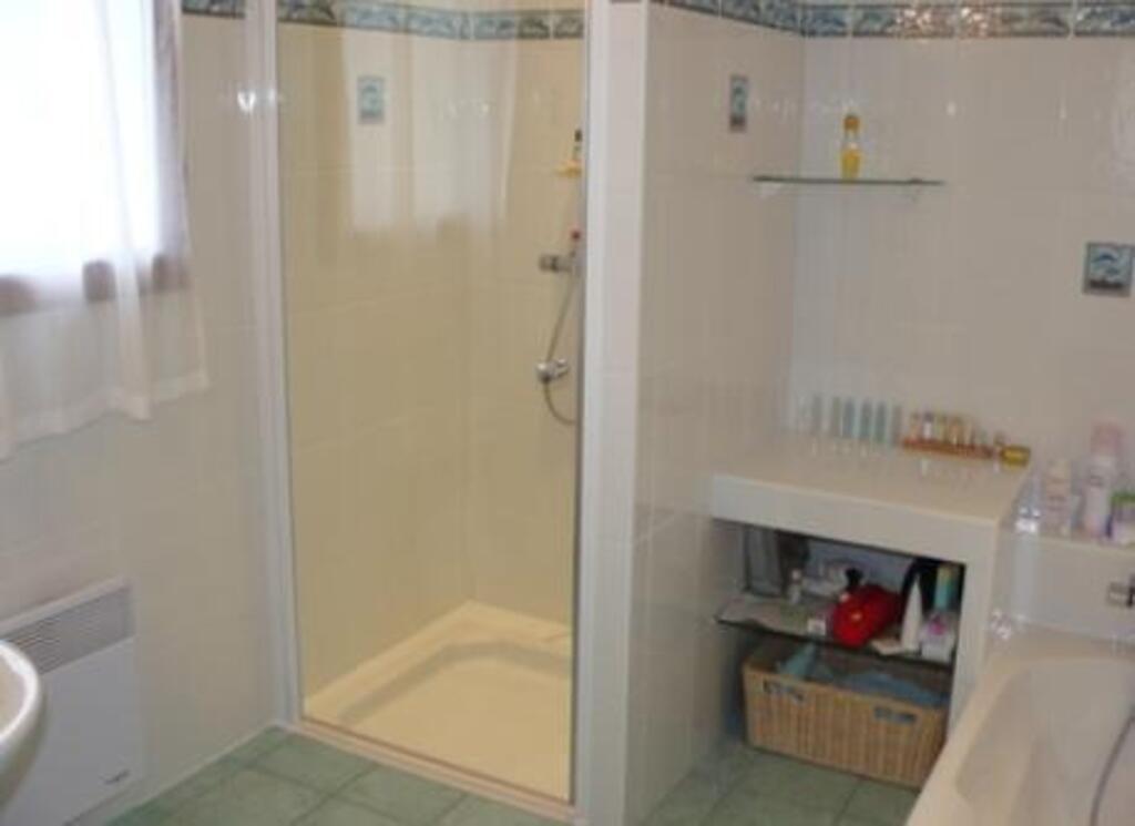 View of the shower, the bath is on the right.
