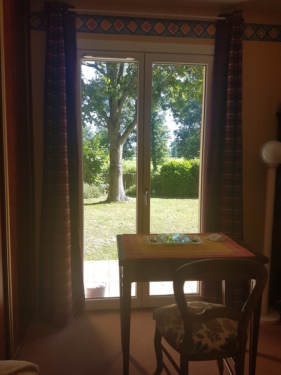 View from the dining room on the garden back door. 