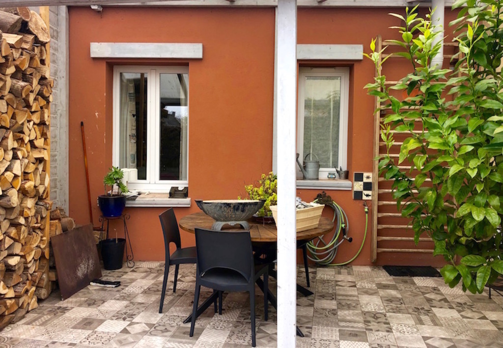 Patio in front of the kitchen