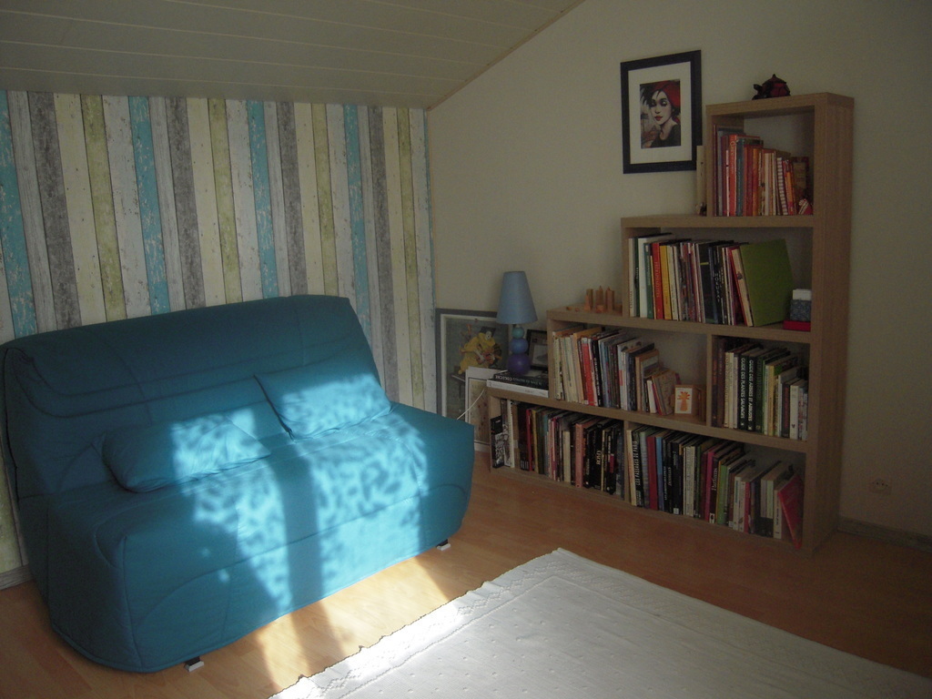 studio with a very comfortable BZ, there's a big table to do manal works