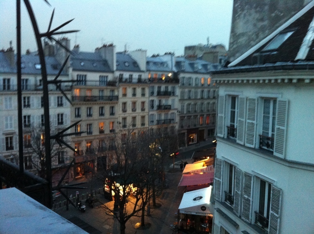 Terrace view on Place Toudouze and its restaurants