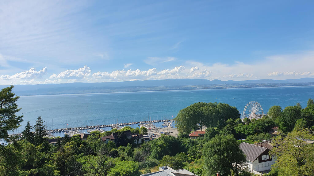 the port of Thonon, which is very lively in summer