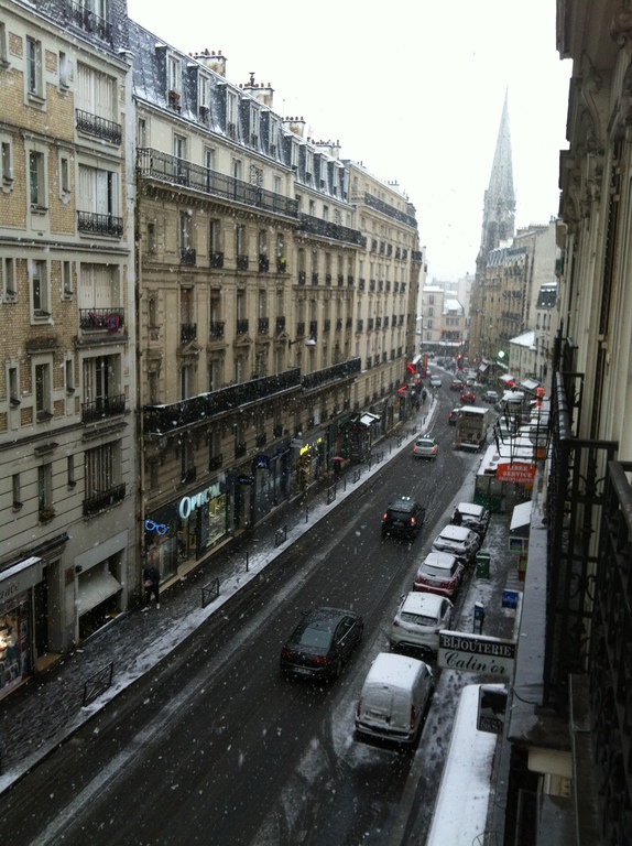 Belleville street at Christmas time (down the street)