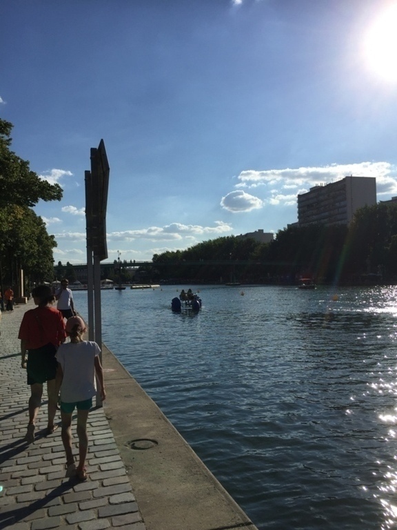 The Bassin of La Villette (Paris beach) during the summer(15 minutes walk from home)