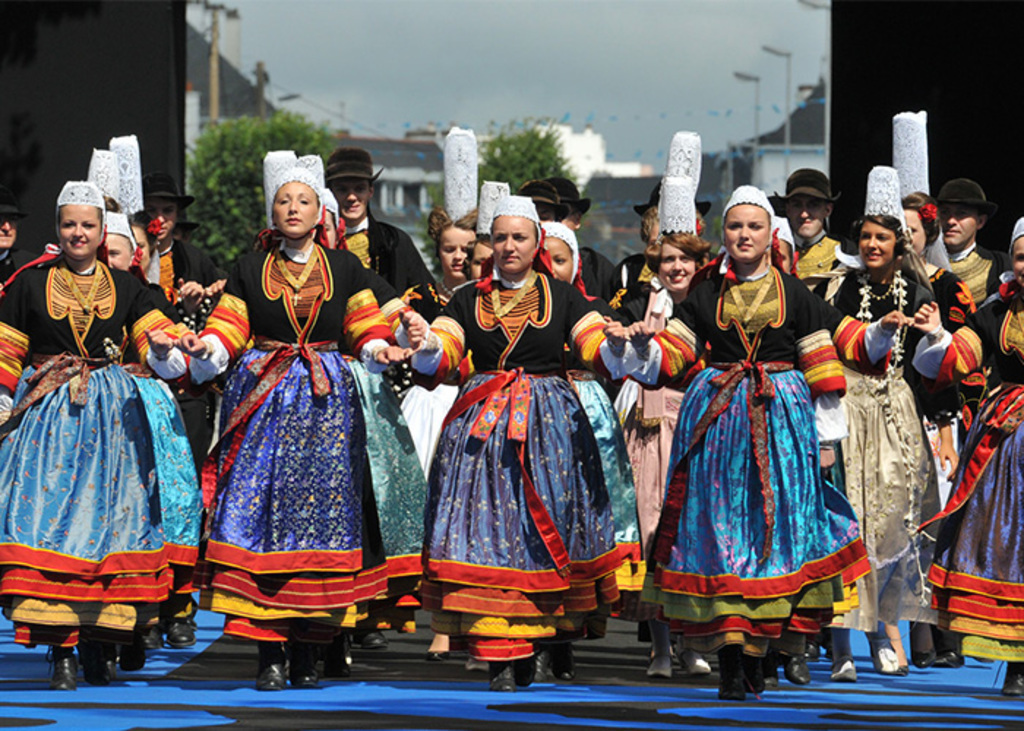 Bigouden dancers at the Lorient Interceltic Festival (early August)