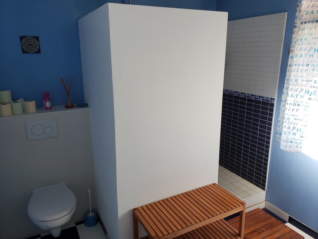 The bathroom upstairs