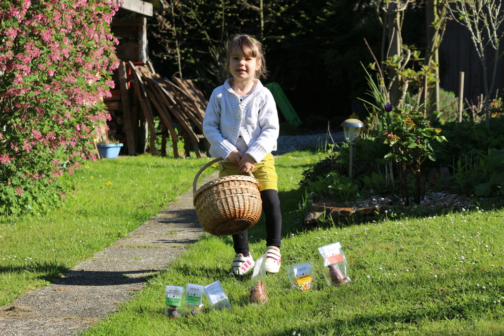 La chasse aux oeufs de Pâques de notre petite fille