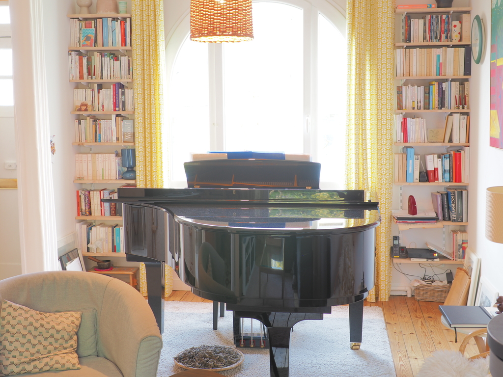 Living room, Piano, street window