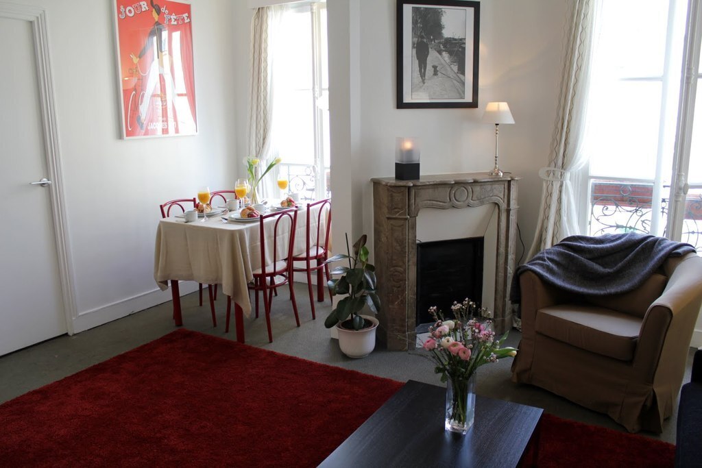 Dining area and living room
