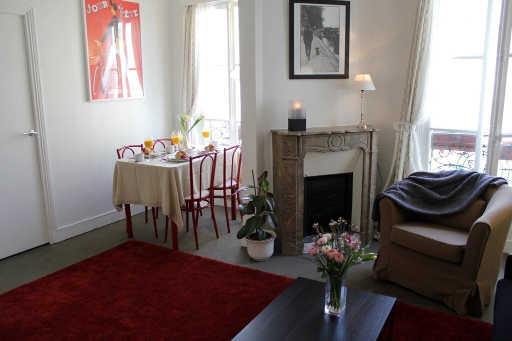 Dining area and living room