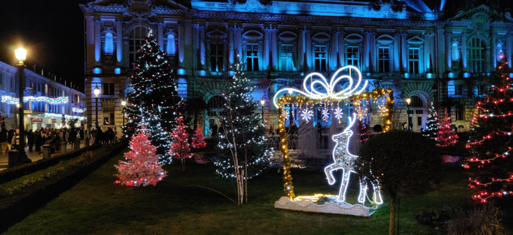Town center at Christmas time
