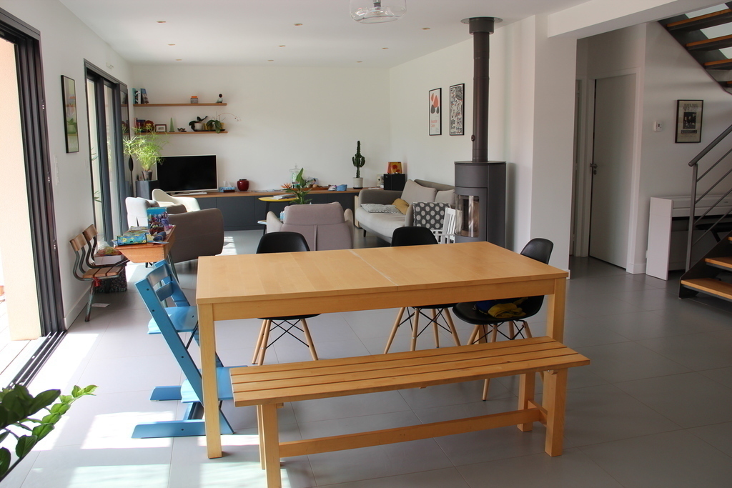 The dining and living room viewed from the kitchen