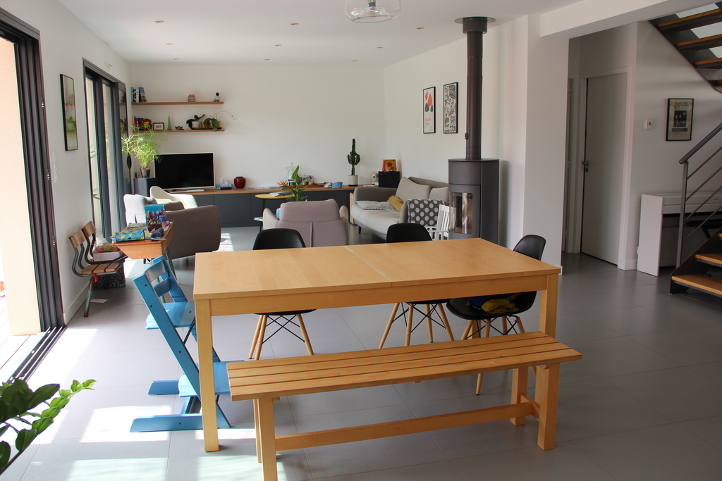 The dining and living room viewed from the kitchen