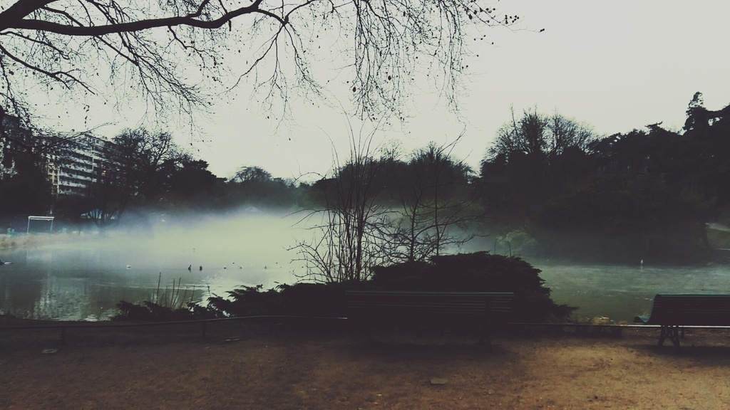 The Montsouris Park in a cold winter morning