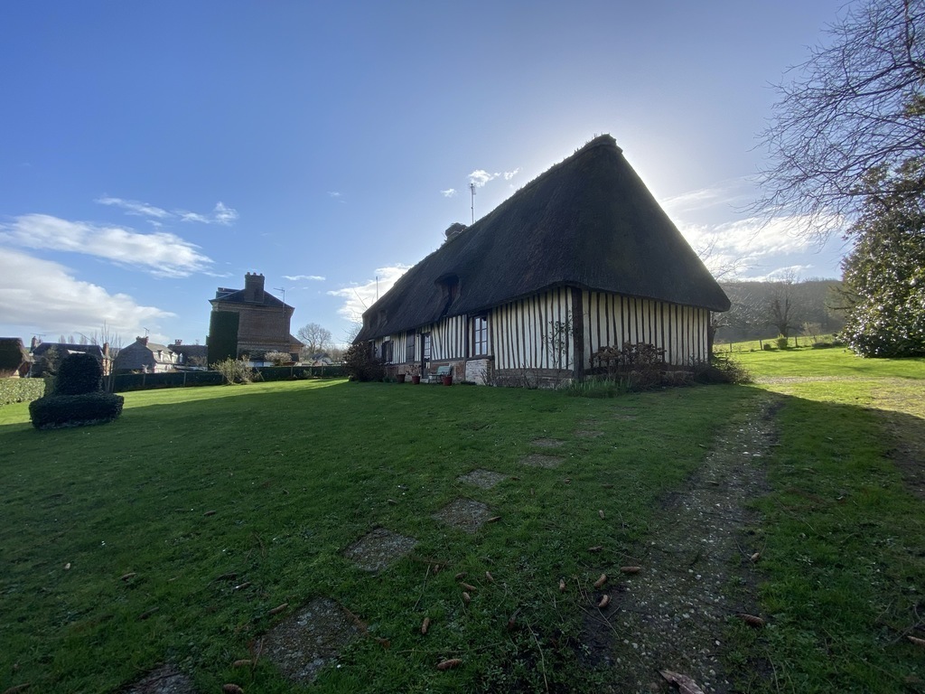 The house and front garden at winter time