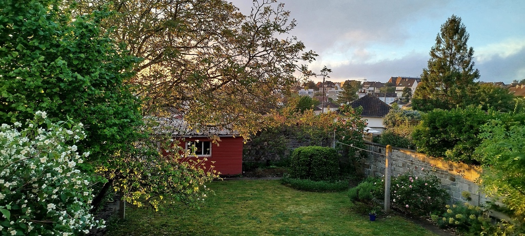 At dusk in May. View from the terrasse.