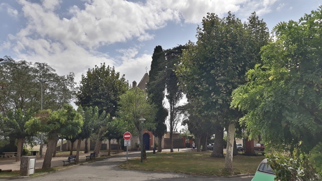 The house overlooks the church square.