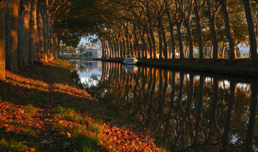 The Canal du Midi in Toulouse. People love riding and walking along it.