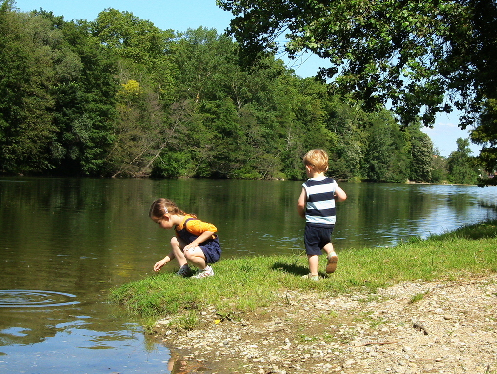The Ariege river going through Auterive town 7-minute drive