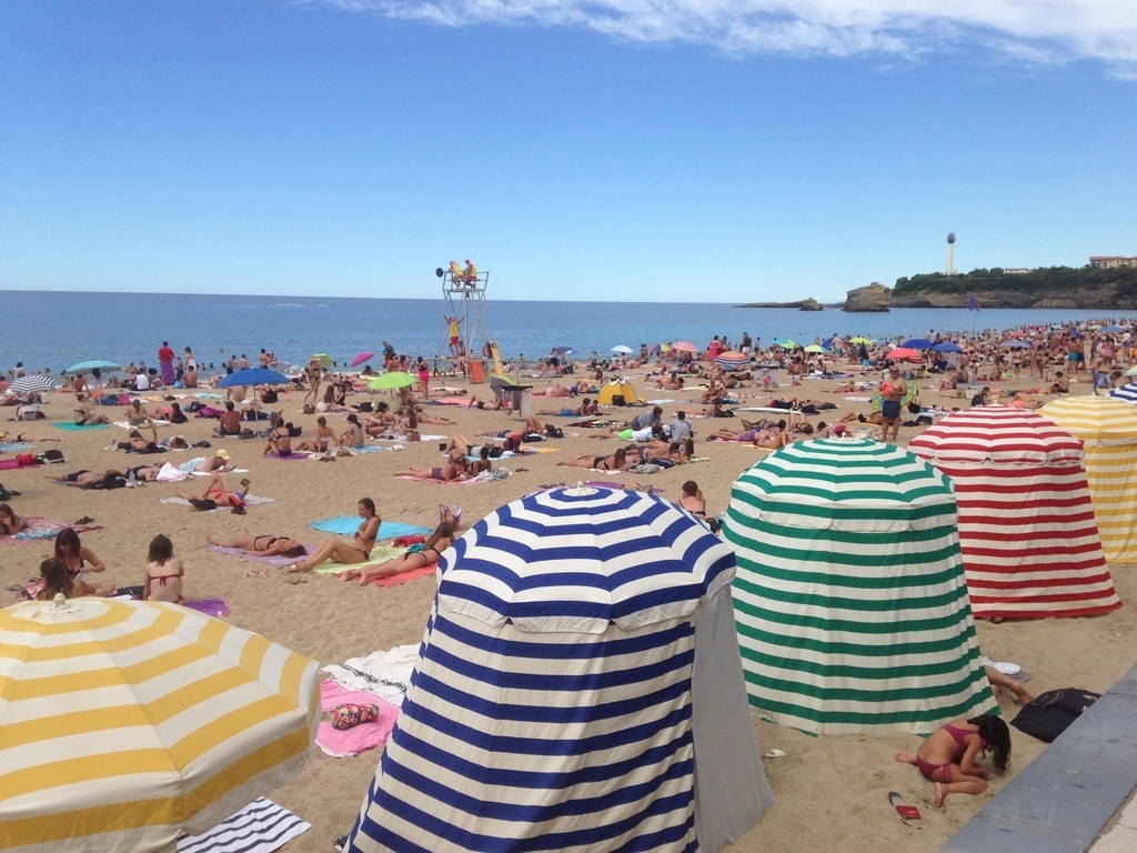 the "grande plage" this beach is in front of the Casino 10 mn walk 