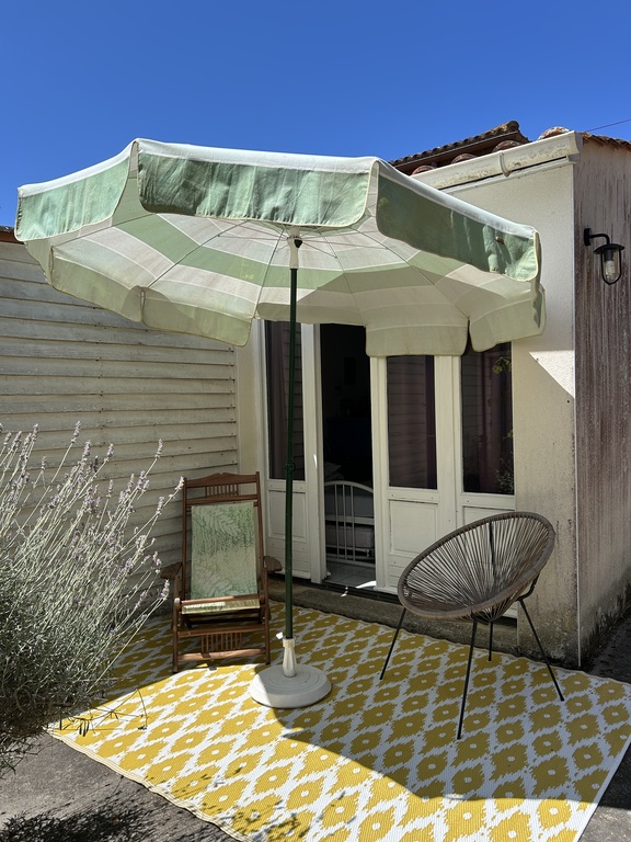 terrace of the small house in the garden 
