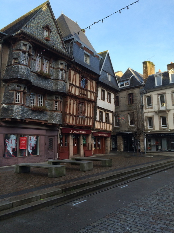 The town of Lannion with its charming old centre with half-timbered and corbelled houses.