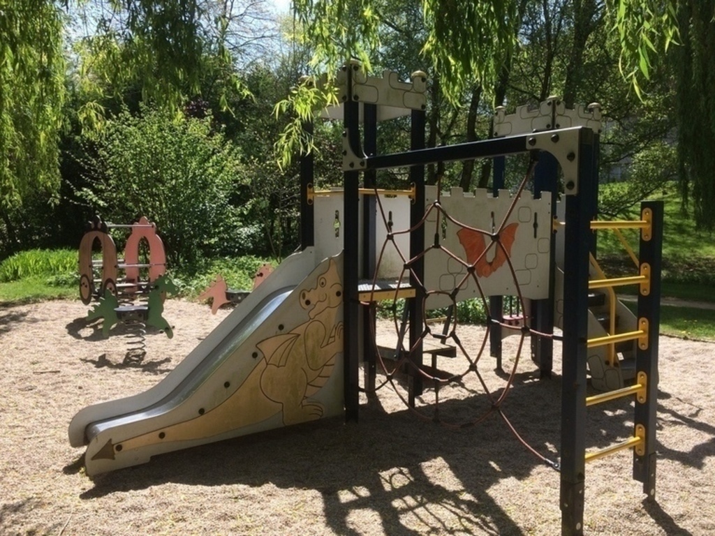 Children's playground in the rose garden