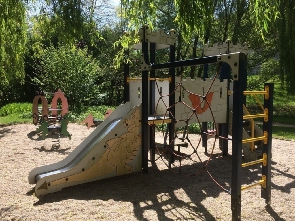 Children's playground in the rose garden