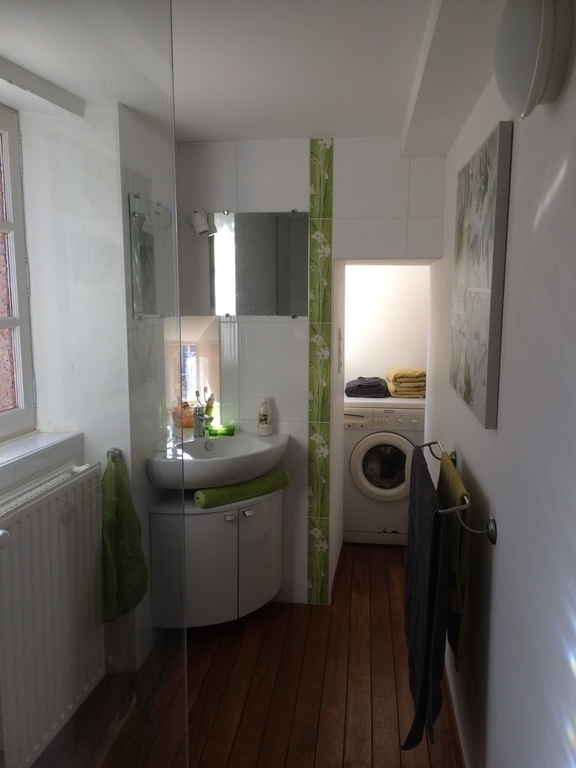 Main bathroom and laundry area