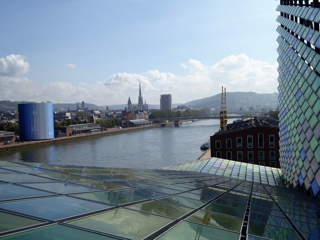 Rouen, from the "108", a modernist building on the left Seine bank