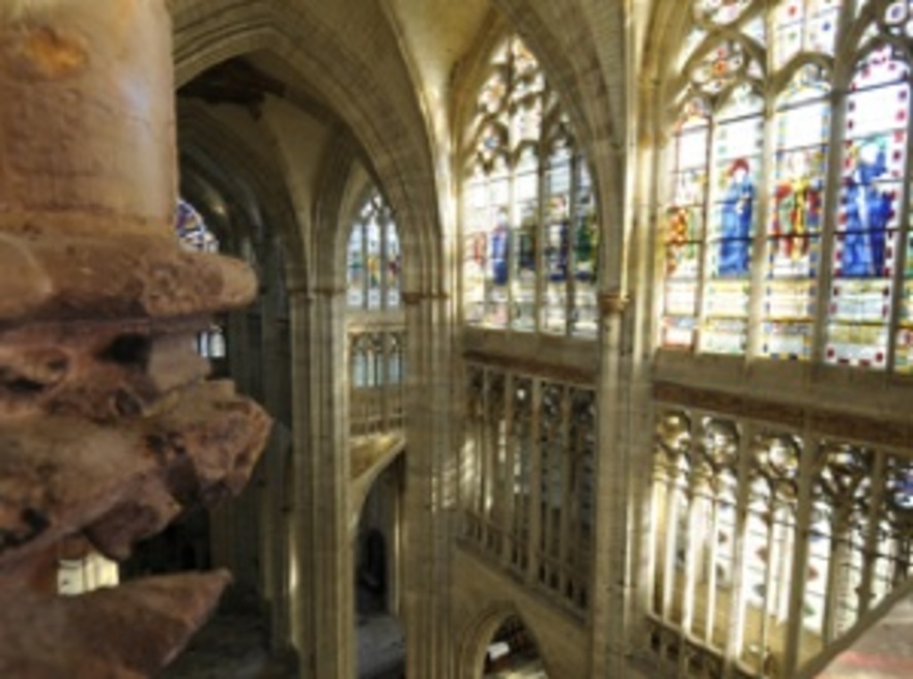 The beautiful stained glass windows of the Saint-Ouen church