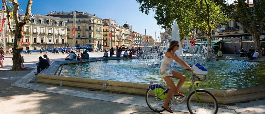 Une fontaine dans Montpellier à 1/4 d'heure en tramway