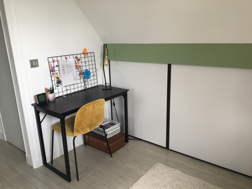 Corner office in parents' bedroom