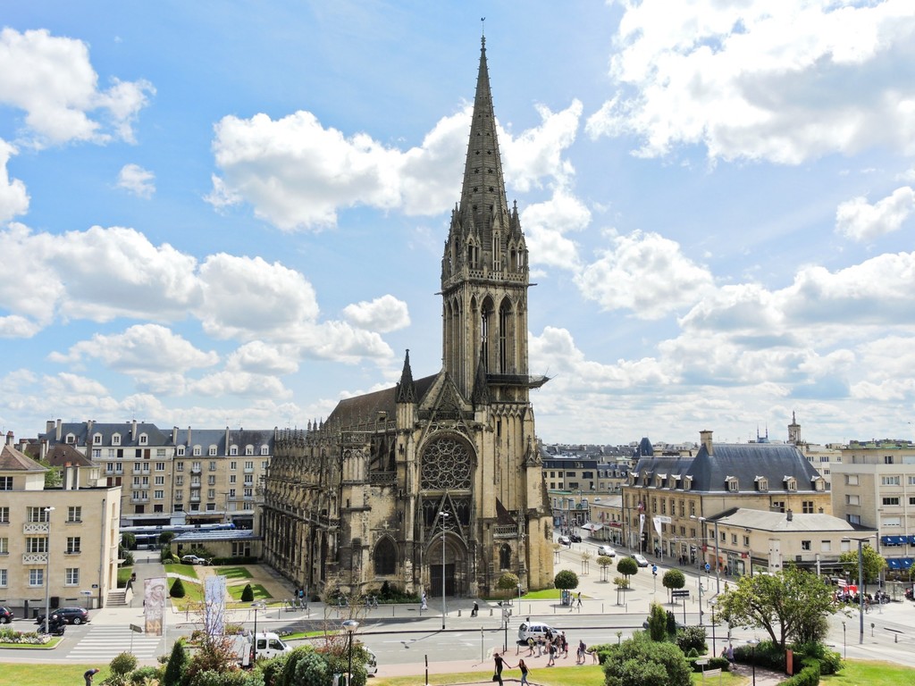 St. Peter's Church in Caen, view from the castle