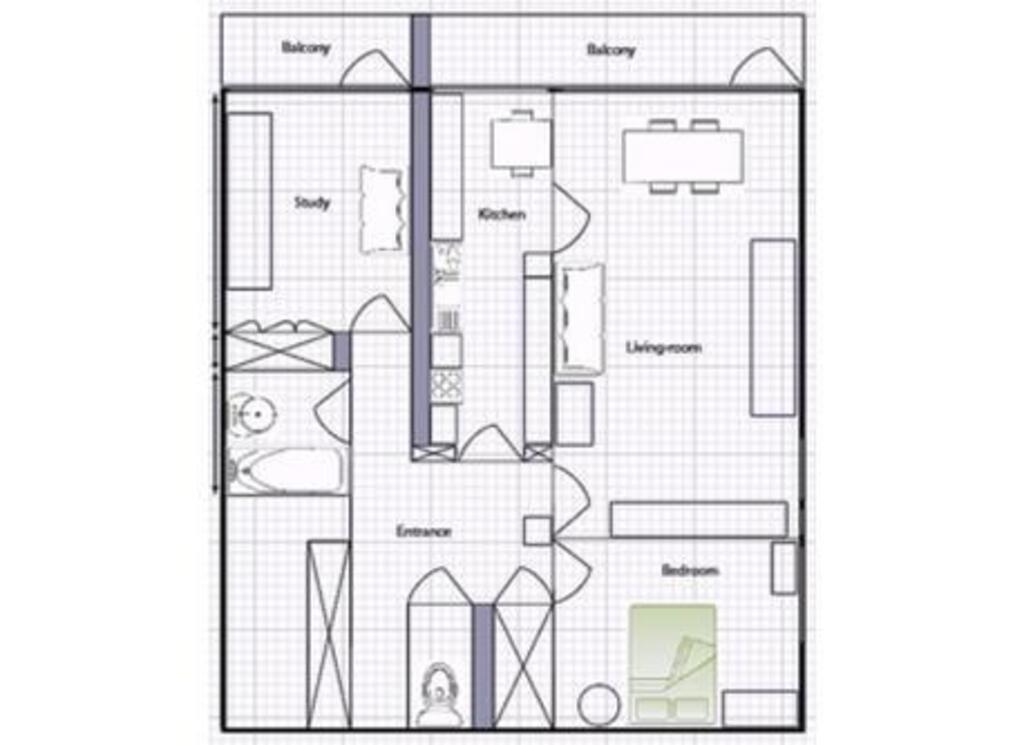 Blueprint // The study is now our bedroom. The bedroom is now Joséphine's room.