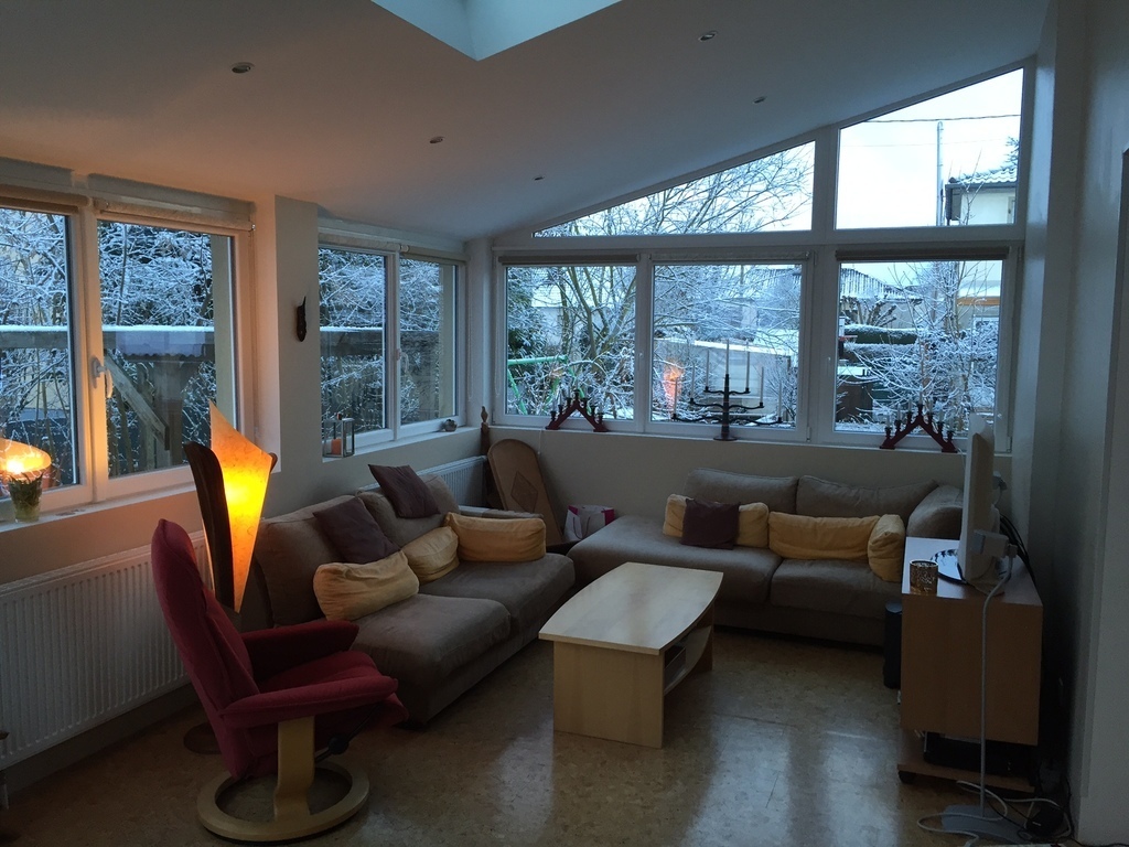 Living room in the winter