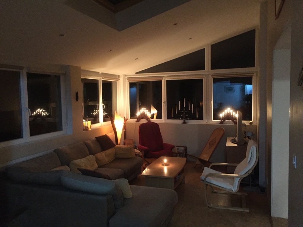 Living room at night