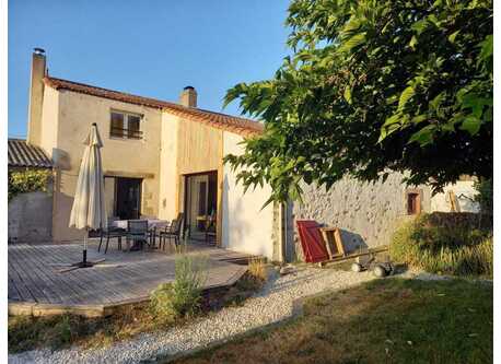 Rear view with large terrace on garden