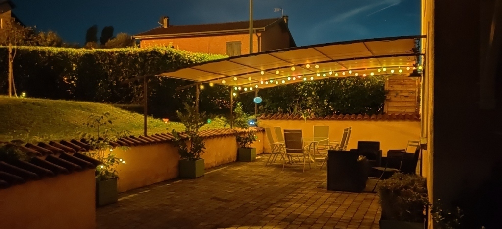 The terrace at night