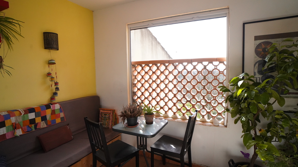 The loggia, at the second floor, in front of the office