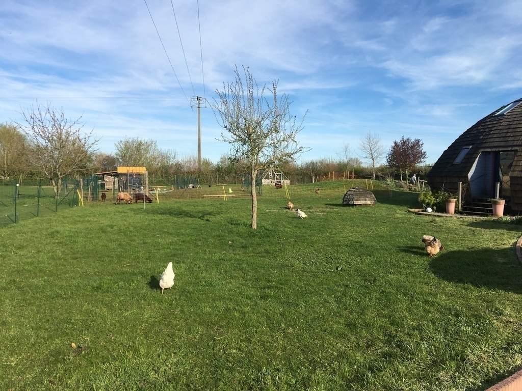 Jardin vu depuis le portail d'entrée