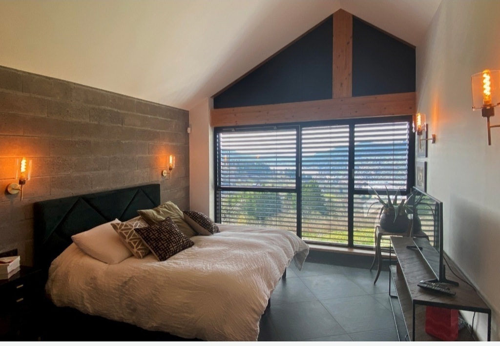 Master bedroom with king size bed