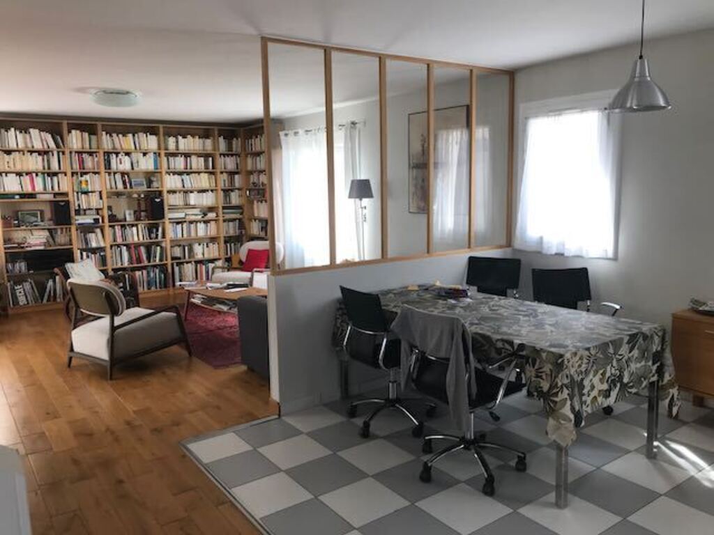 living room and dining area